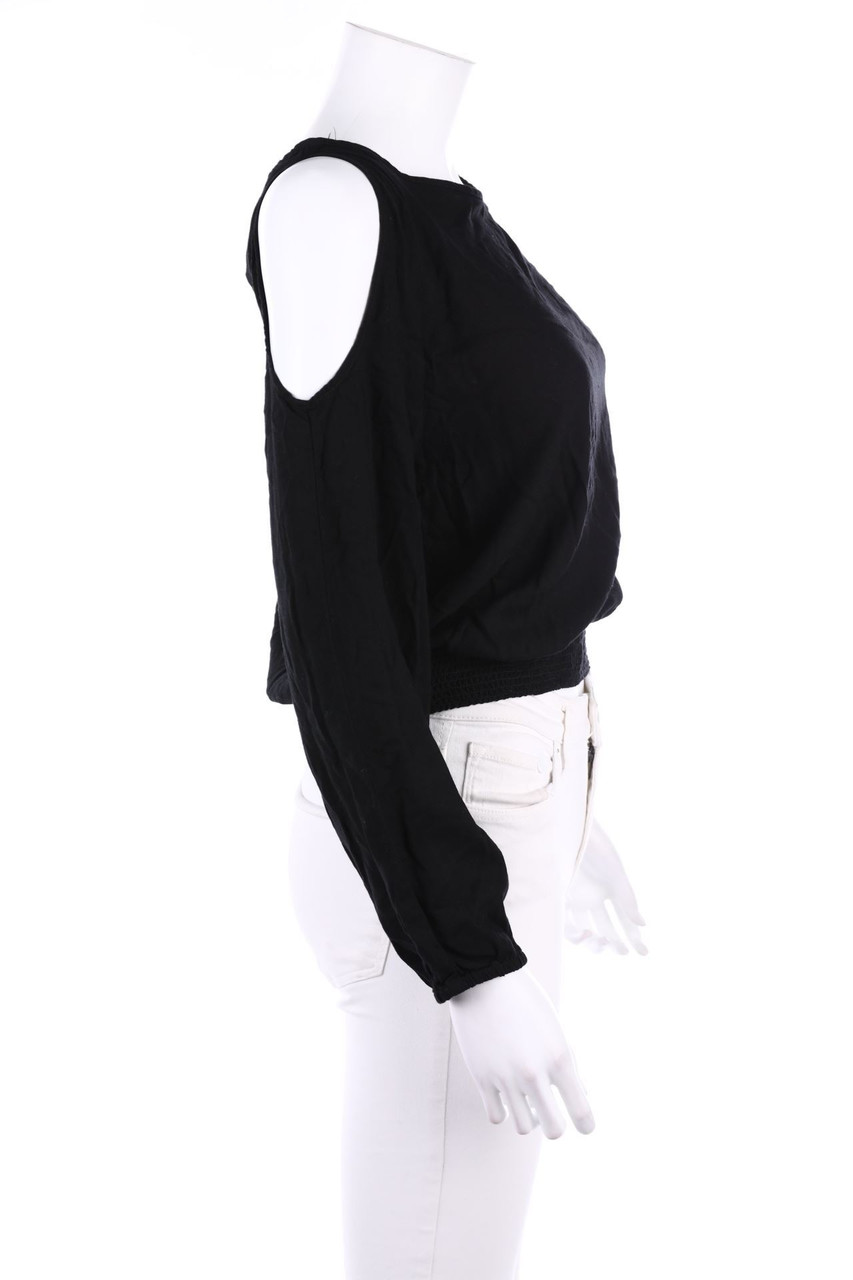 Ohne Label - Cold-Shoulder-Bluse mit Keyhole - S