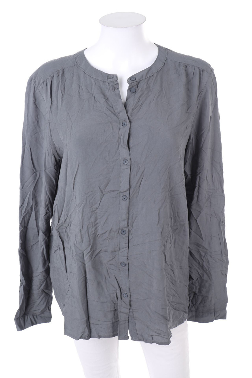 ONLY - Vokuhila-Tunika-Bluse mit Krempel-Ärmeln - D 40