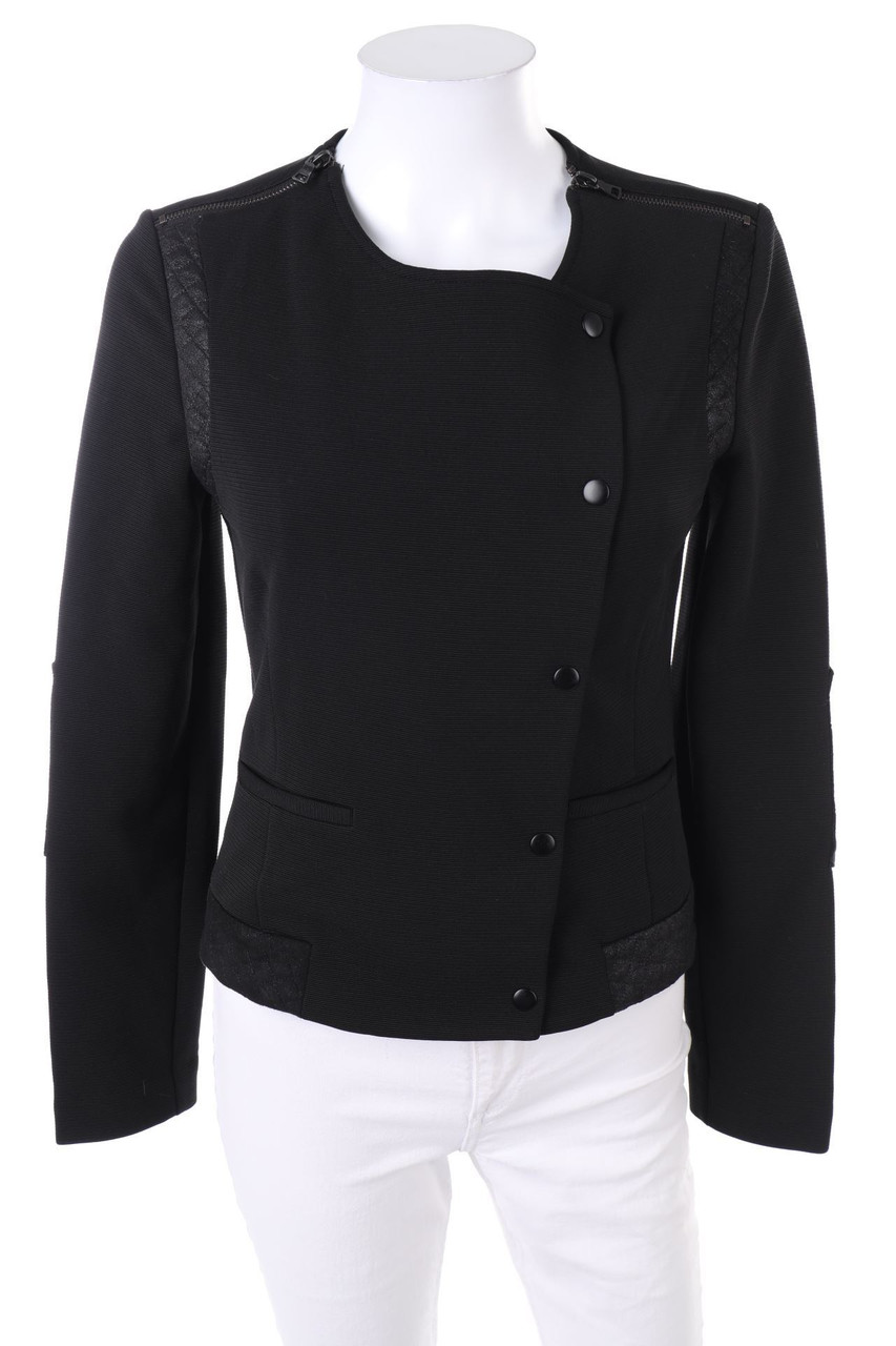 CAMAÏEU - Blazer mit Kunstleder-Details - D 34