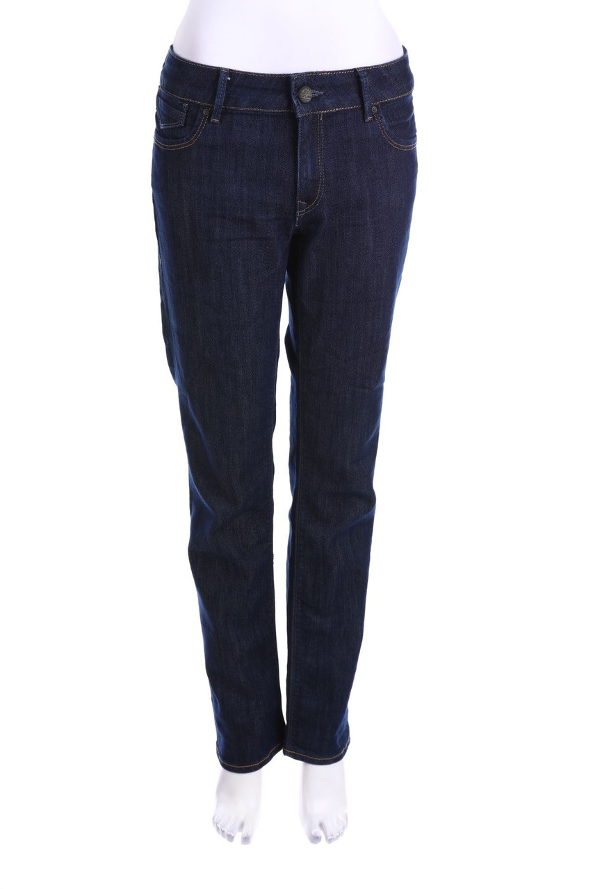 mavi jeans - Distressed Straight Cut Jeans mit Logo-Patch - W36