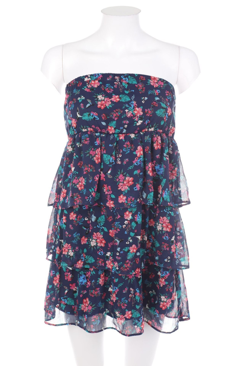 AMISU - Volants-Party-Kleid mit Blumen-Print - D 36