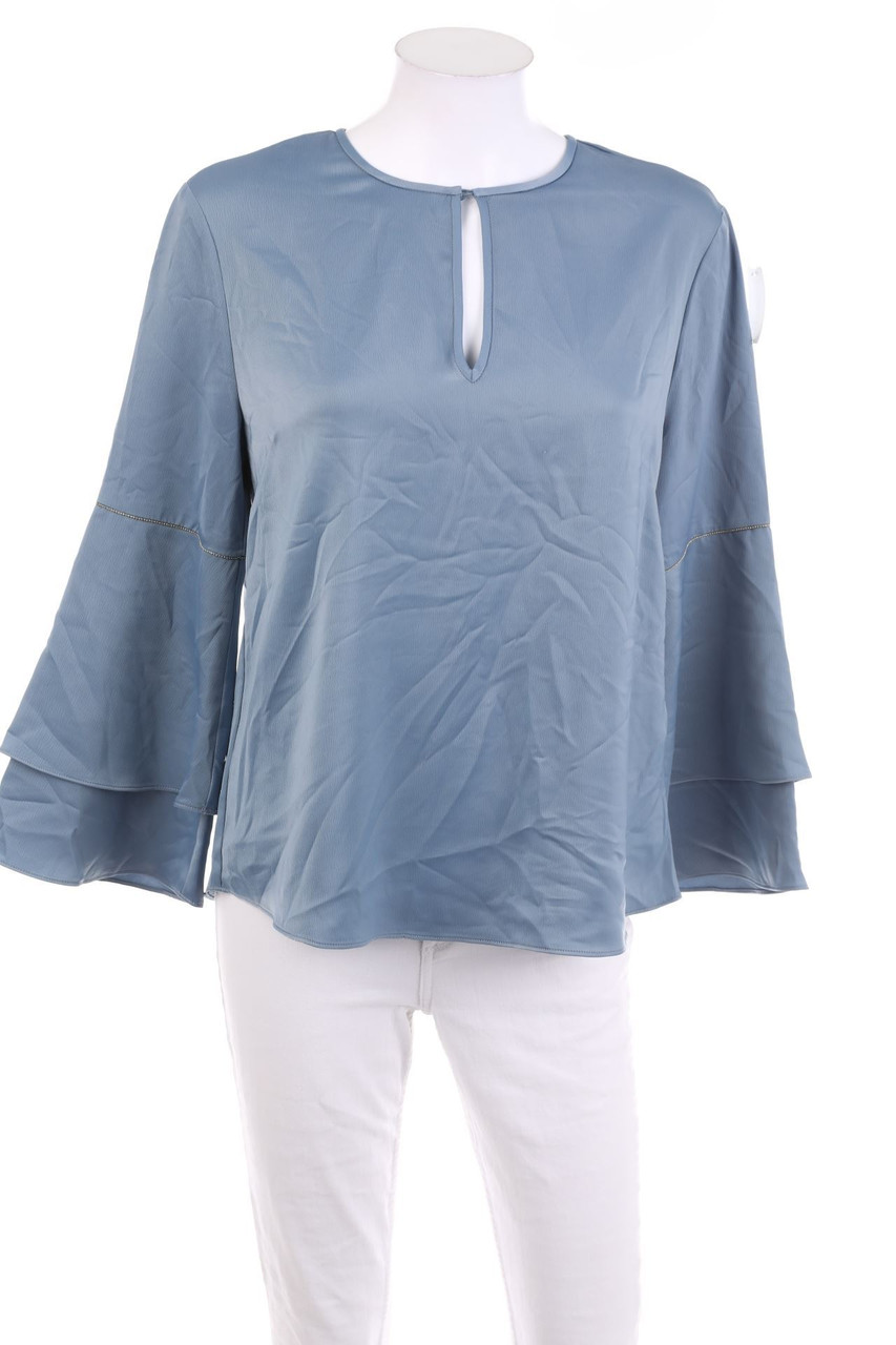 GUSTAV - Satin-Bluse mit Volants - D 36