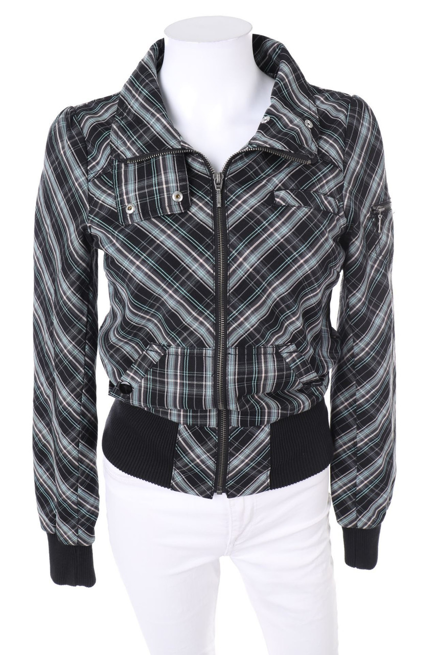 H&M DIVIDED - Karo-Jacke mit Zipper - S