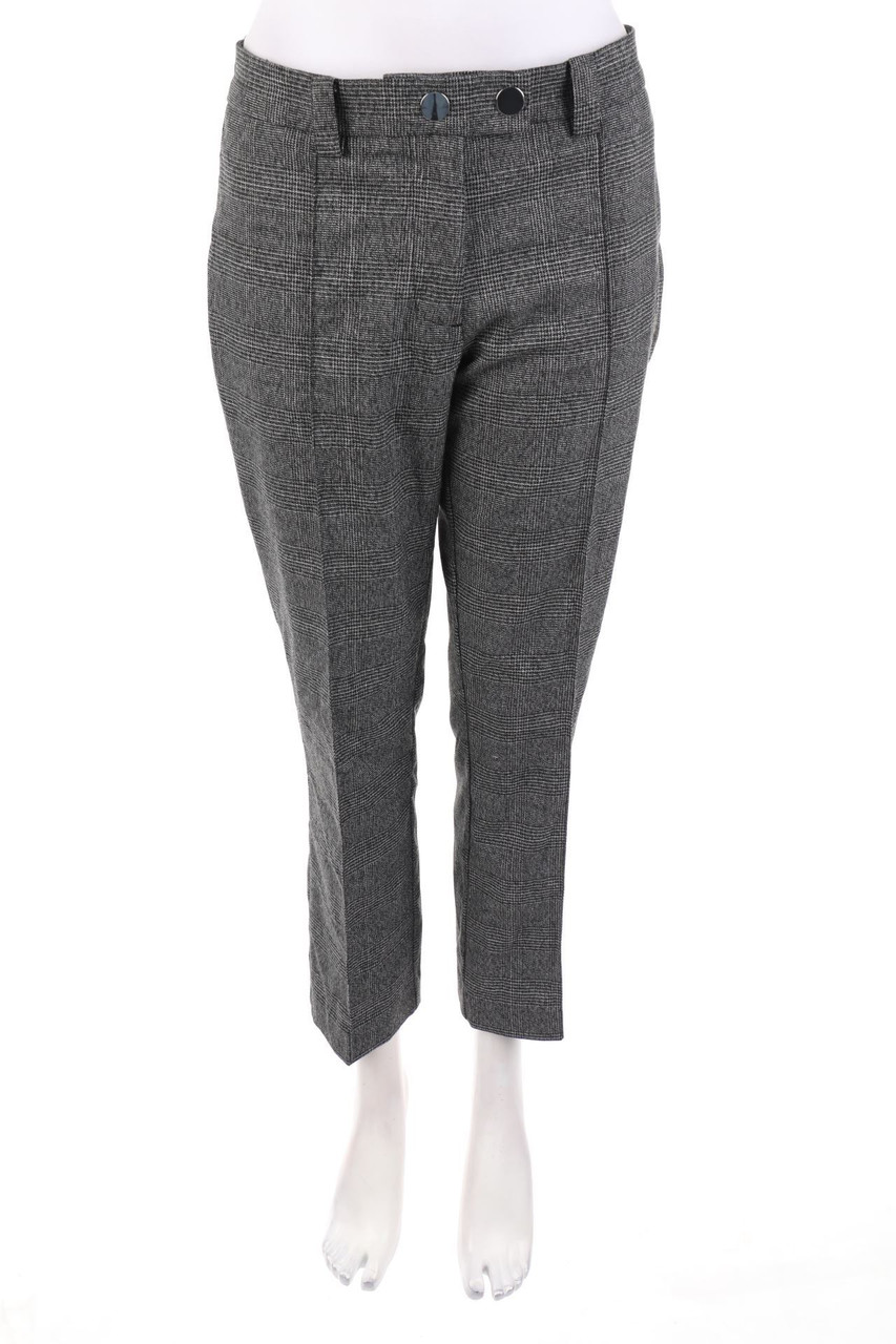 MANGO - Bundfaltenhose mit Karo-Muster - D 36