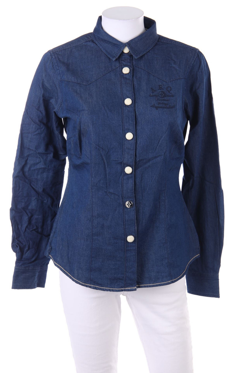 ARQUEONAUTAS - Basic-Denim-Jeans-Bluse aus Baumwolle mit Logo-Stickerei - M