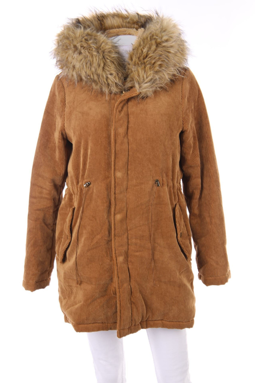 Cord-Mantel mit Faux Fur-Kragen M secondhand kaufen: nur be