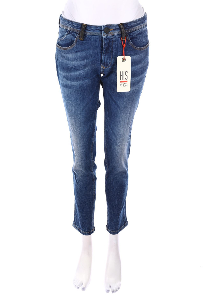 H.I.S. - Basic-Denim-Used Look Skinny-Jeans mit aufgesetzten Taschen - D 38