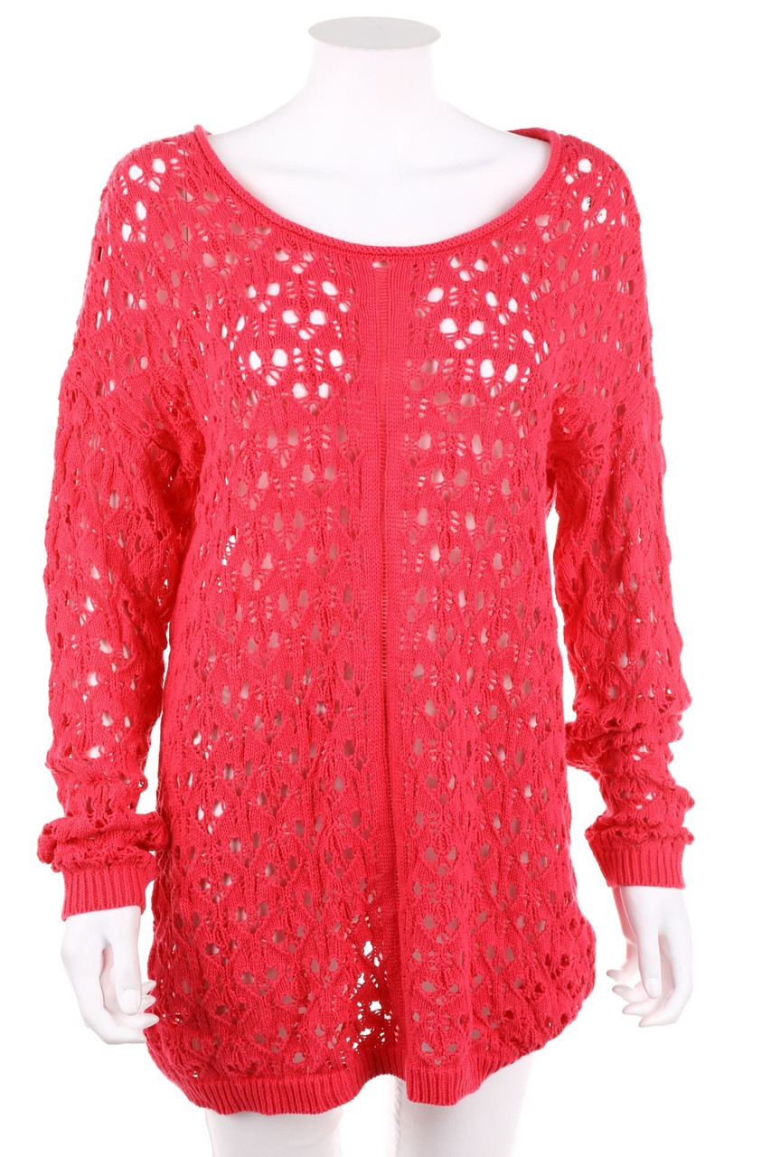 Ohne Label - Basic-Strick-Pullover aus Lochstrick - M