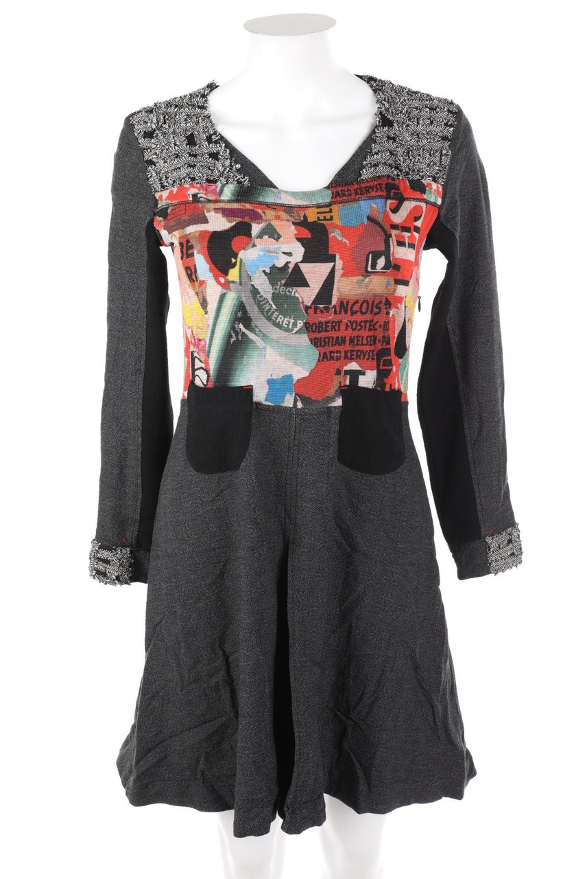 Aventures des Toiles - Basic-Kleid mit aufgesetzten Taschen mit Falte - D 36