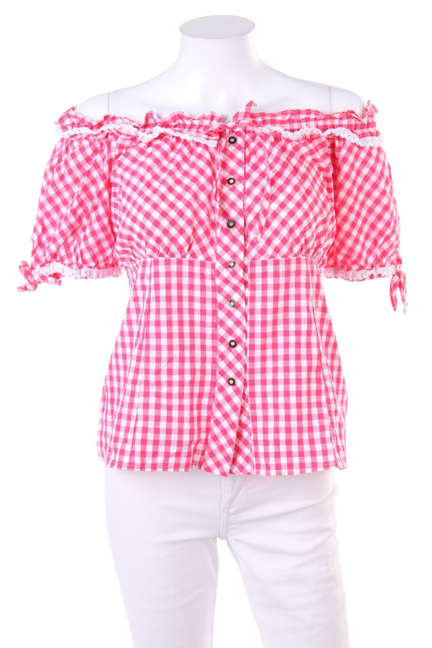 esmara - Carmen-Kurzarm-Bluse mit Spitze - M