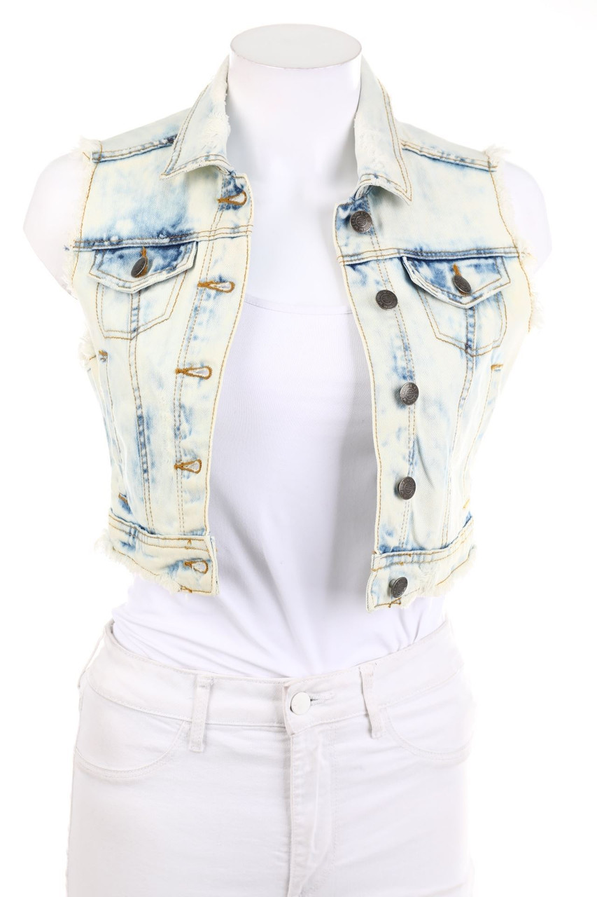 ZARA TRF - Denim-Weste im Used Look - XS
