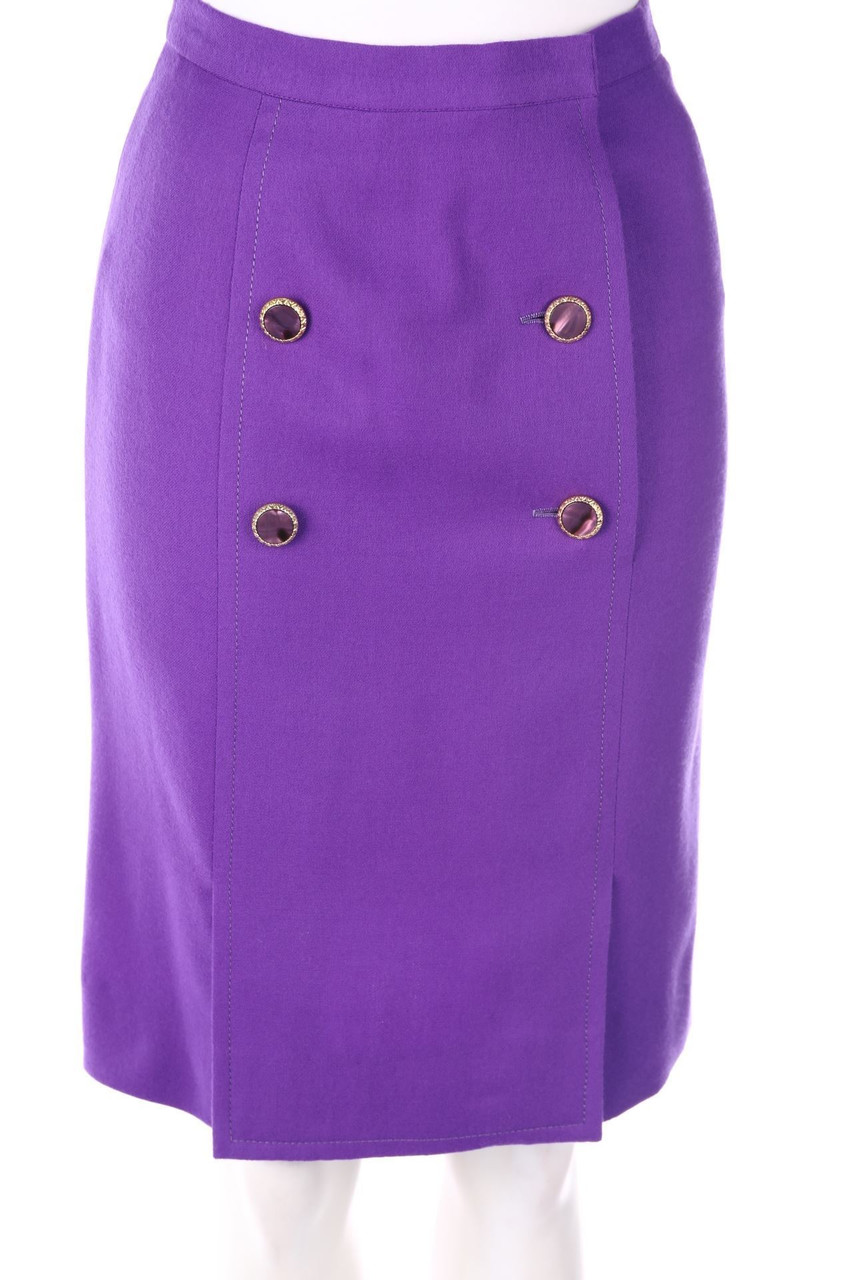 VINTAGE - Rock in A-Linie mit Schmuck-Knöpfen - S