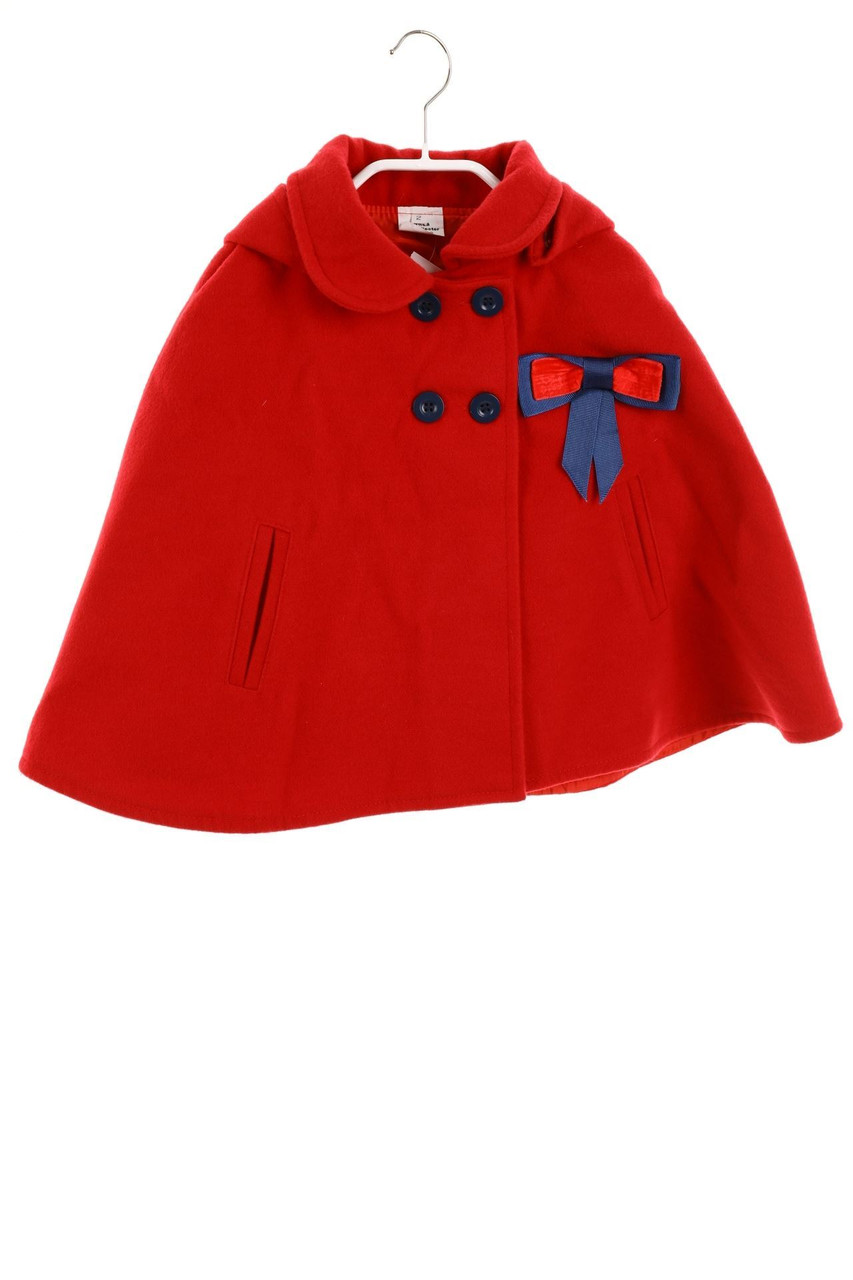 Ohne Label - Cape aus Woll-Mix mit Kapuze - 92