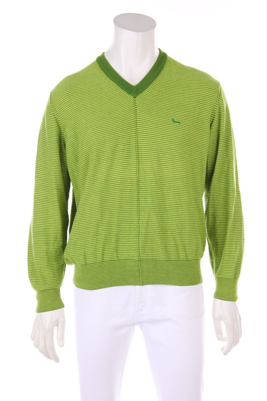 Harmont & Blaine - Baumwoll-Strick-Pullover mit V-Neck mit Logo-Stickerei - L