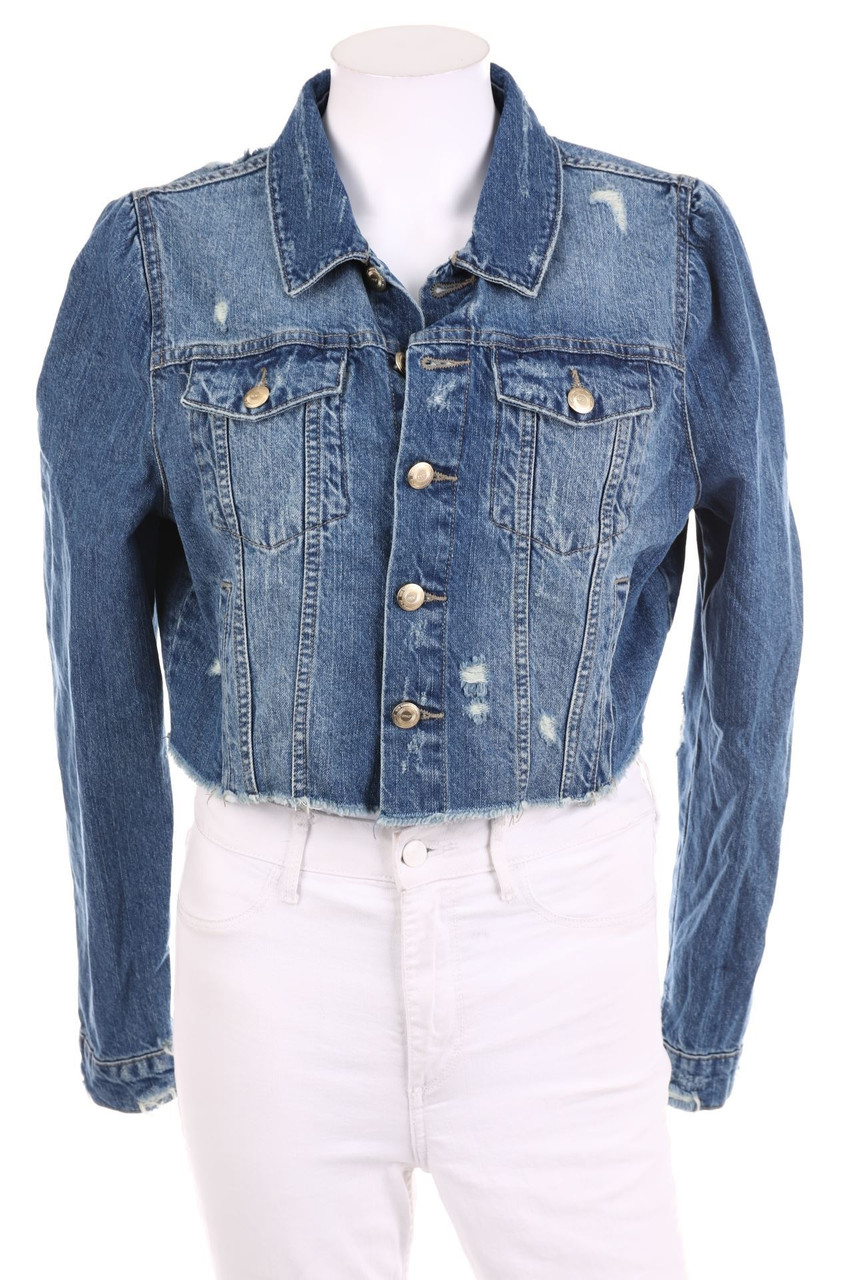 ONLY - Cropped-distressed Jeans-Jacke - D 40