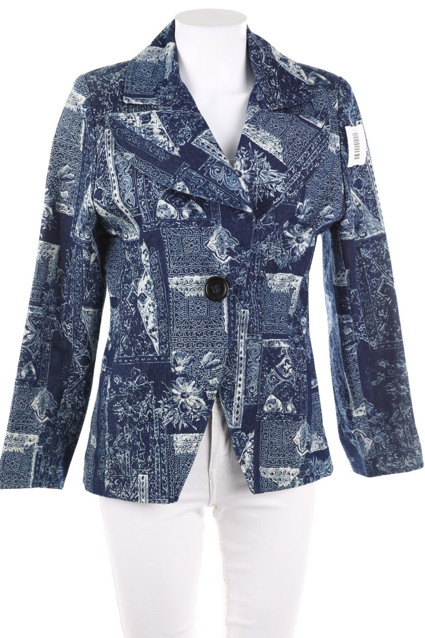 Ohne Label - Blazer-Jacke mit Blumen-Print - M