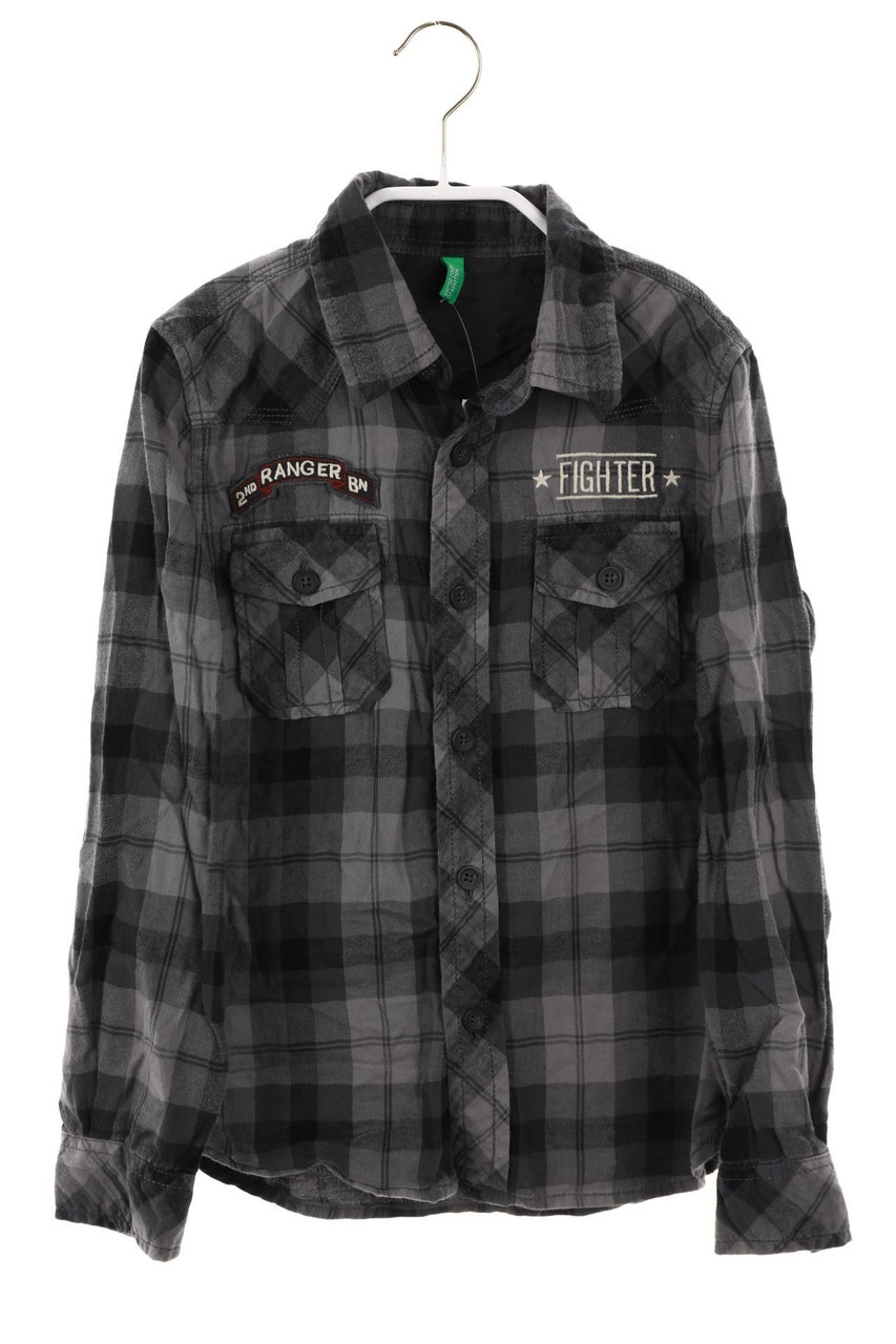 United Colors Of Benetton Herren Slim Fit Hemd - Stretch Popeline Mit Perlmuttknöpfen