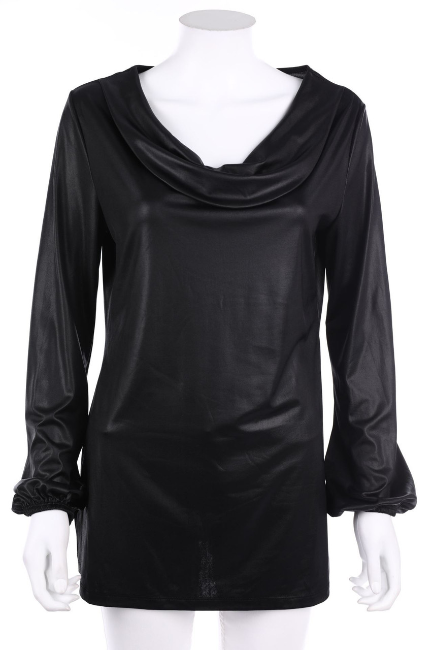 Ohne Label - Bluse mit Wasserfall-Ausschnitt - S