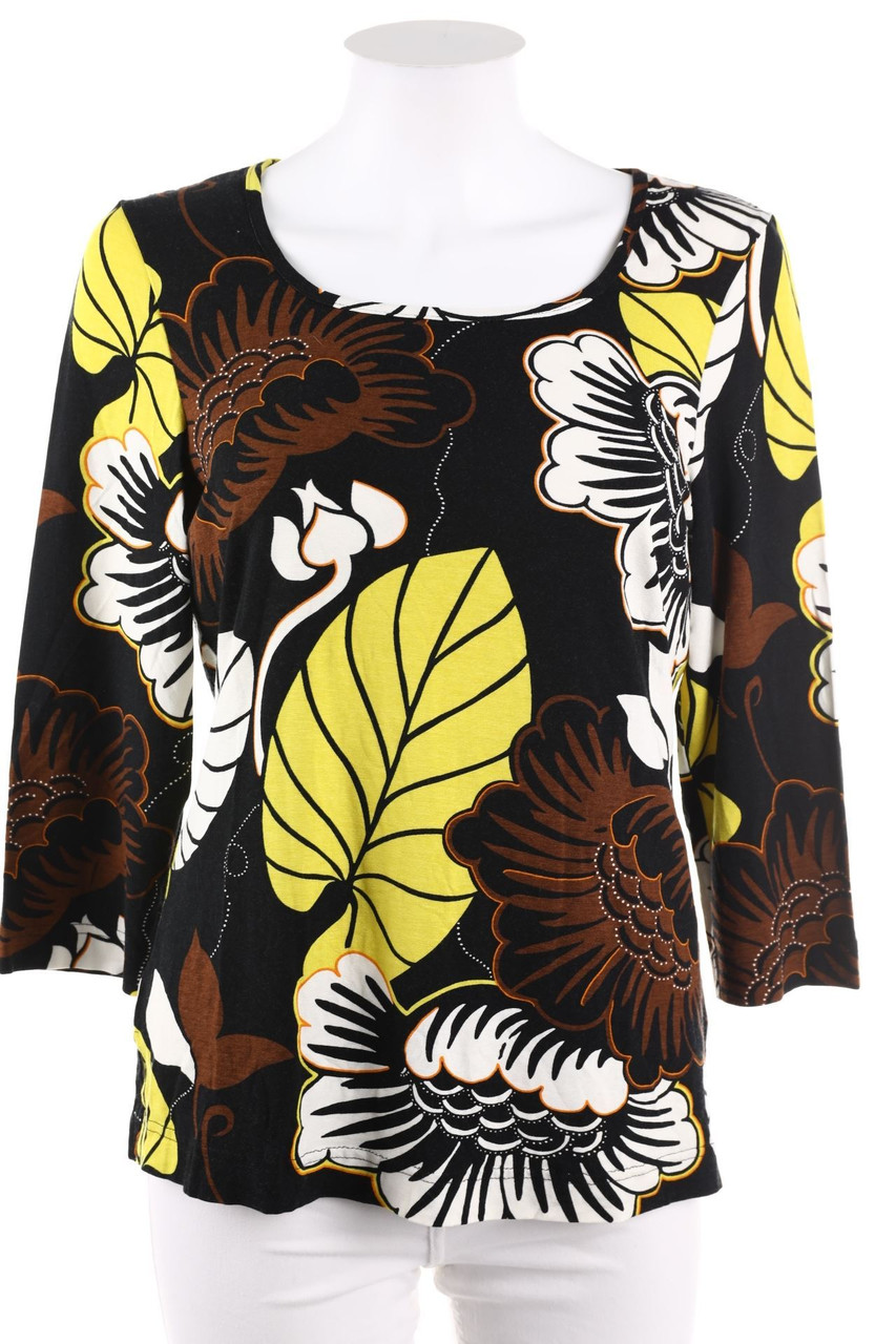 COUTURE LINE - Sport Longsleeve-Shirt aus Viskose-Mix mit Blumen-Print - D 36