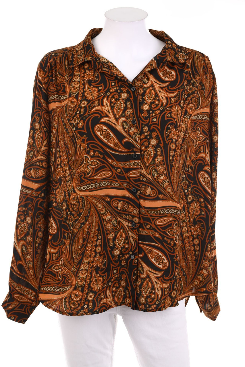 Richard Allan x H&M - Hemd-Bluse aus Leinen-Seide-Mix mit Paisley-Print - D 44