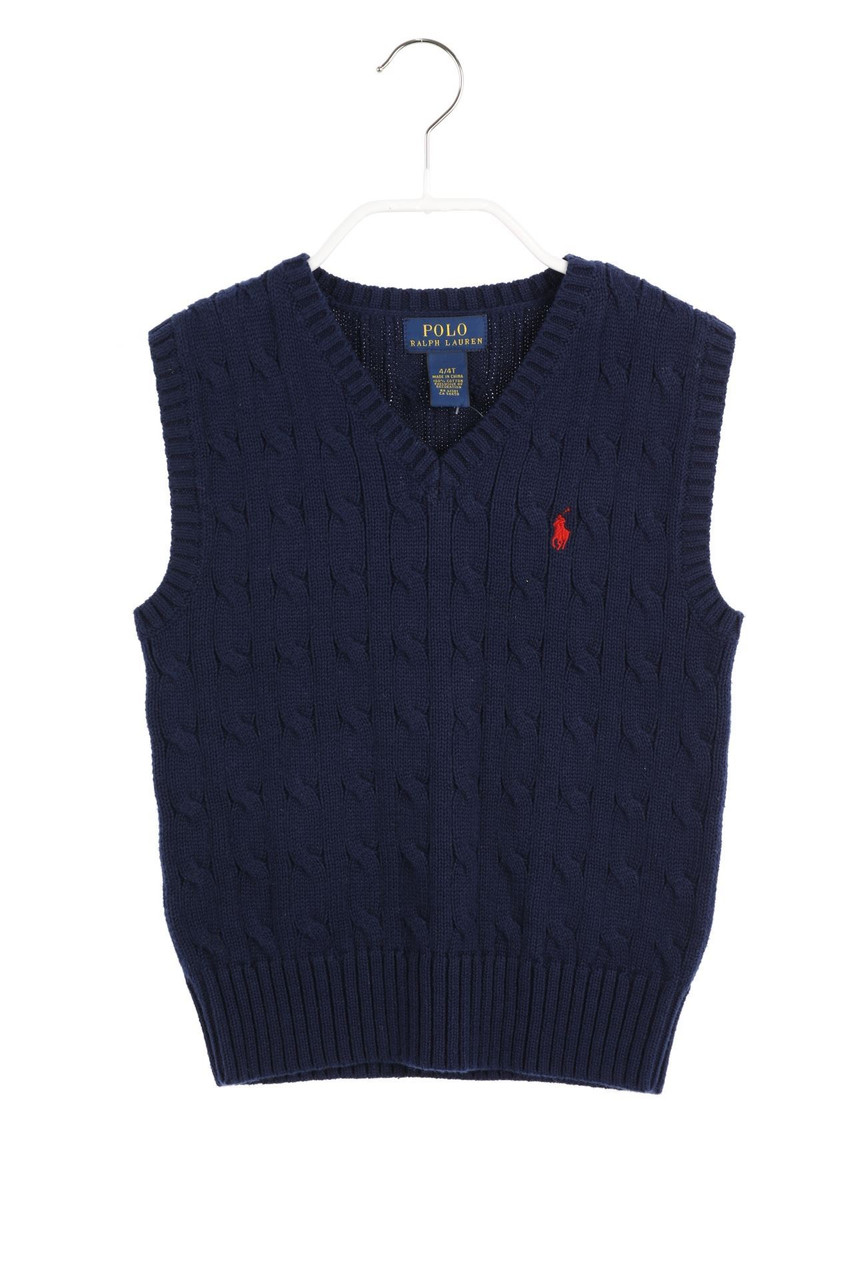 Polo by Ralph Lauren - Baumwoll-Pullunder mit Zopf-Muster - 98
