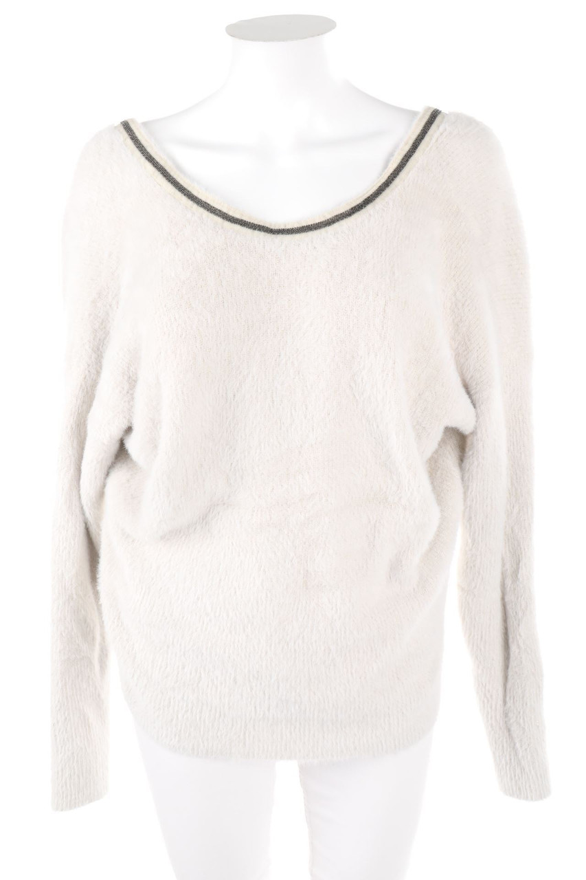 MORGAN - Strick-Pullover mit Applikationen mit tiefem Rückenausschnitt - M