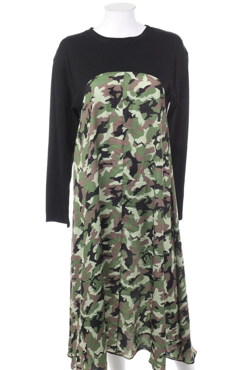 ZARA - Midikleid mit Camouflage-Print - M