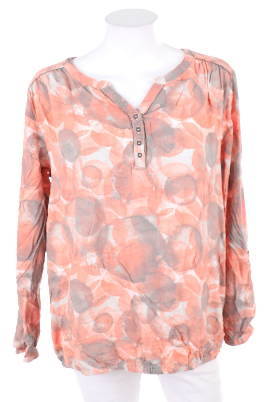 GINA BENOTTI - Tunika-Bluse mit Krempel-Ärmeln mit Tunnelzug - L