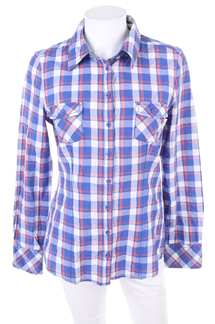 Street One - Baumwoll-Bluse mit Karo-Muster - D 36