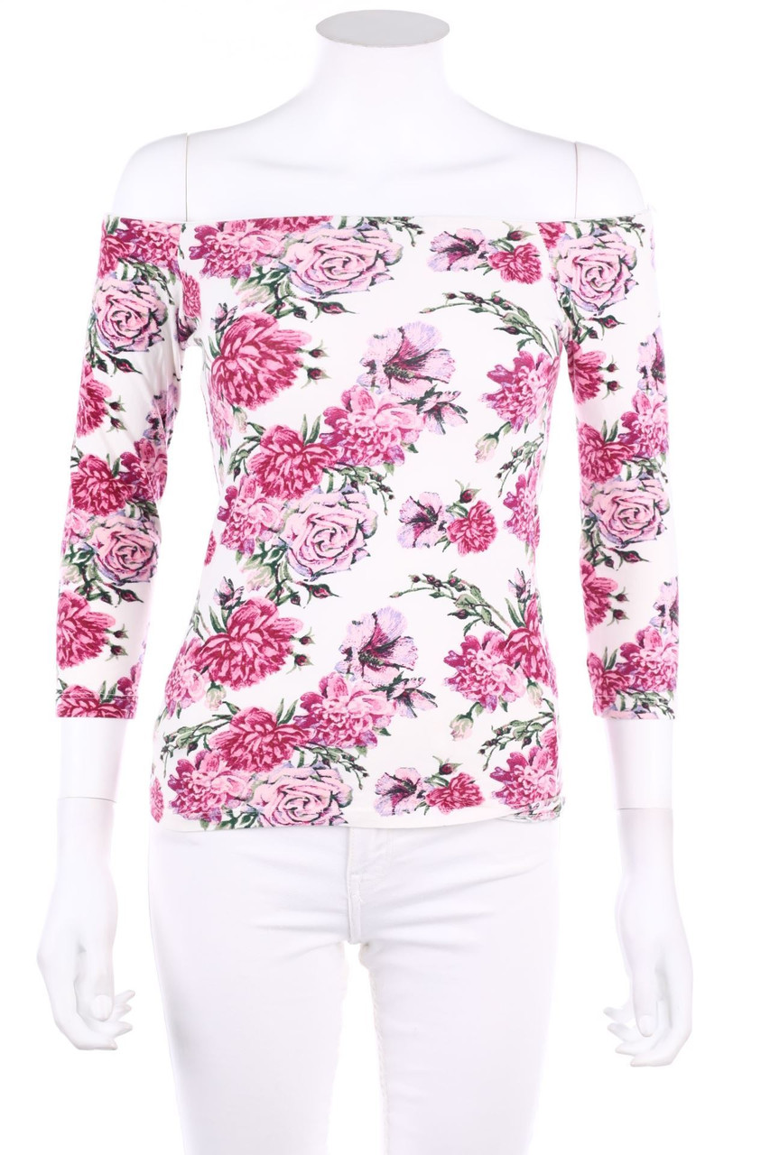 AMISU - 3/4-Arm-Shirt mit Blumen-Print - XS