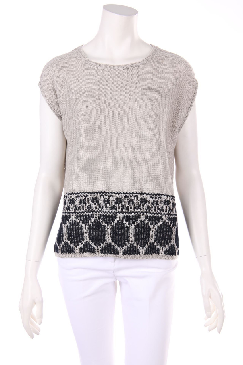 DRYKORN - Strick-Top aus Leinen mit geometrischem Muster - S