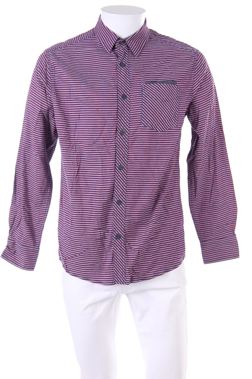 Tom Tompson - gestreiftes Hemd mit aufgesetzten Taschen - S