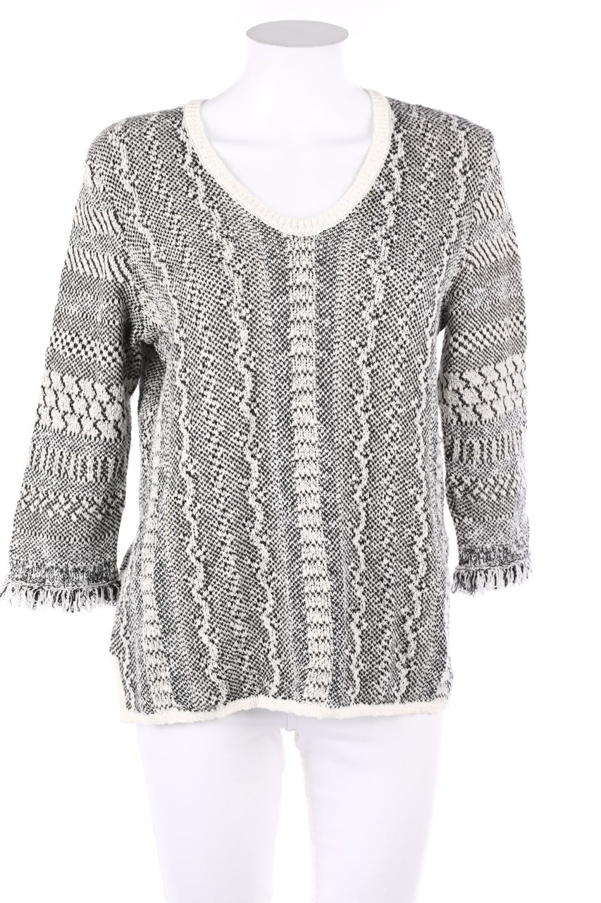 olsen - Strick-Pullover mit Fransen - M