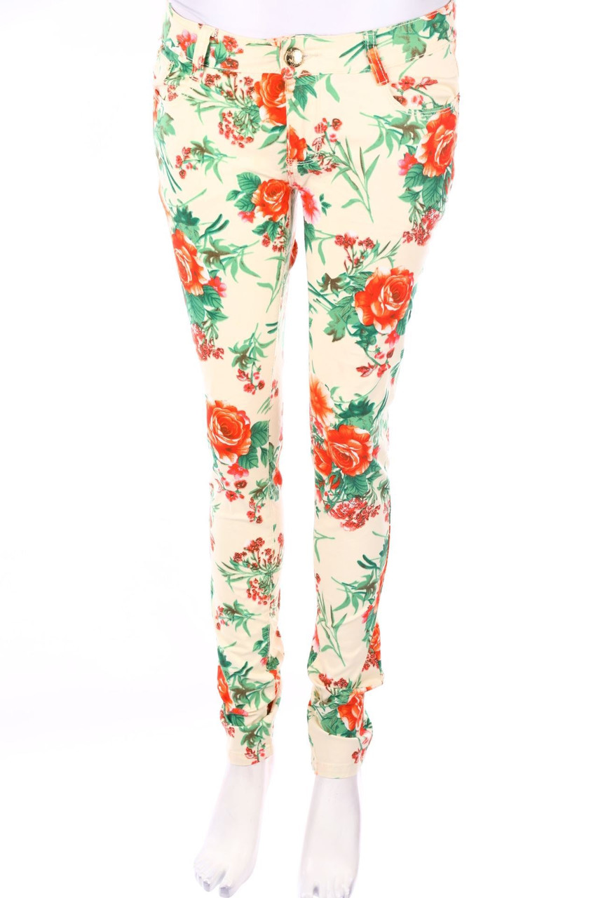 Rose Player - Jeans mit Blumen-Print - D 42