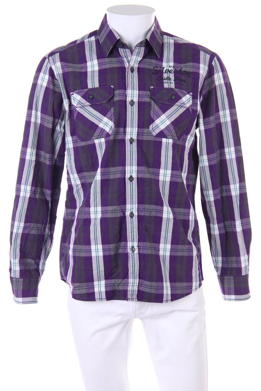 s.Oliver - kariertes Hemd mit Logo-Stickerei - S