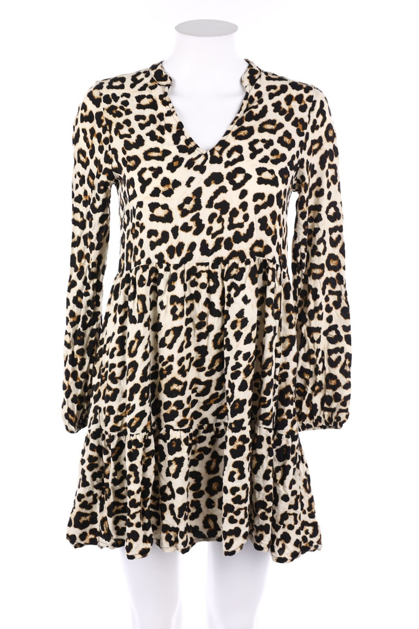 AMISU - Minikleid mit Leo-Print - D 34