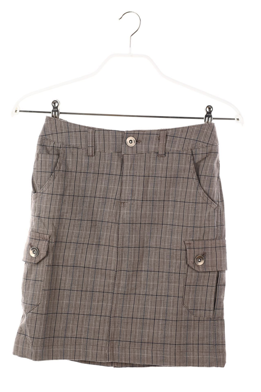 Chillytime - Karo-Minirock mit aufgesetzten Taschen - D 34