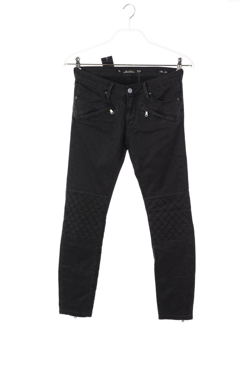 Zara - Skinny-Jeans im Biker-Stil mit Logo-Plakette - D 34