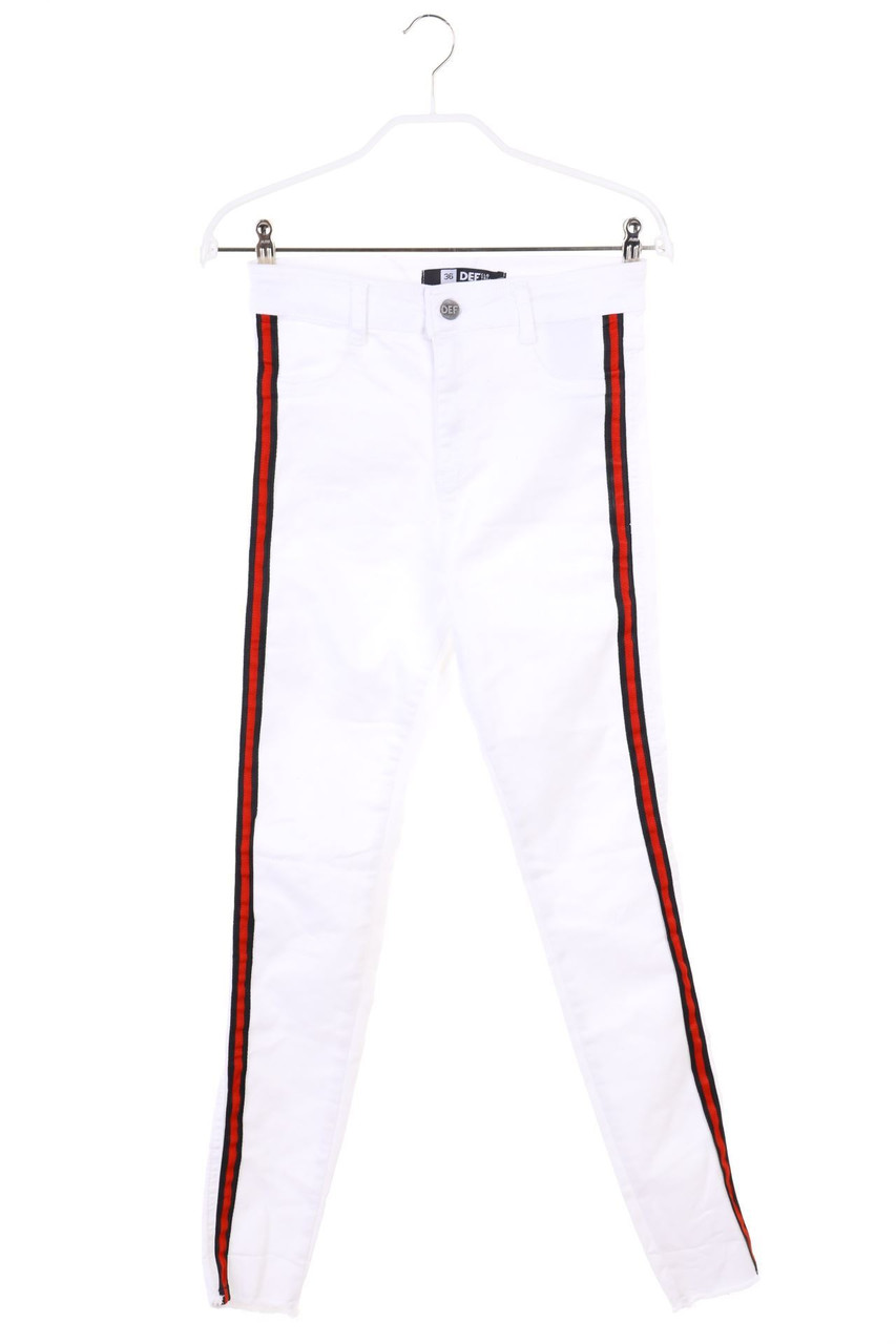 DEF CLOTHING - High Waist-Distressed Jeggings mit Galonstreifen - D 36