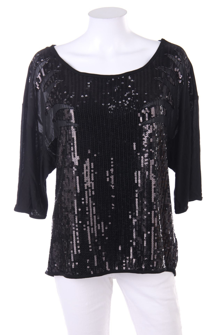 H&M - Pailletten-Bluse mit 3/4-Ärmel - S