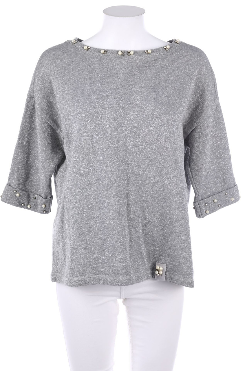 Betty Barclay COLLECTION - Glitzer-Strick-Pullover mit Perlen - D 36