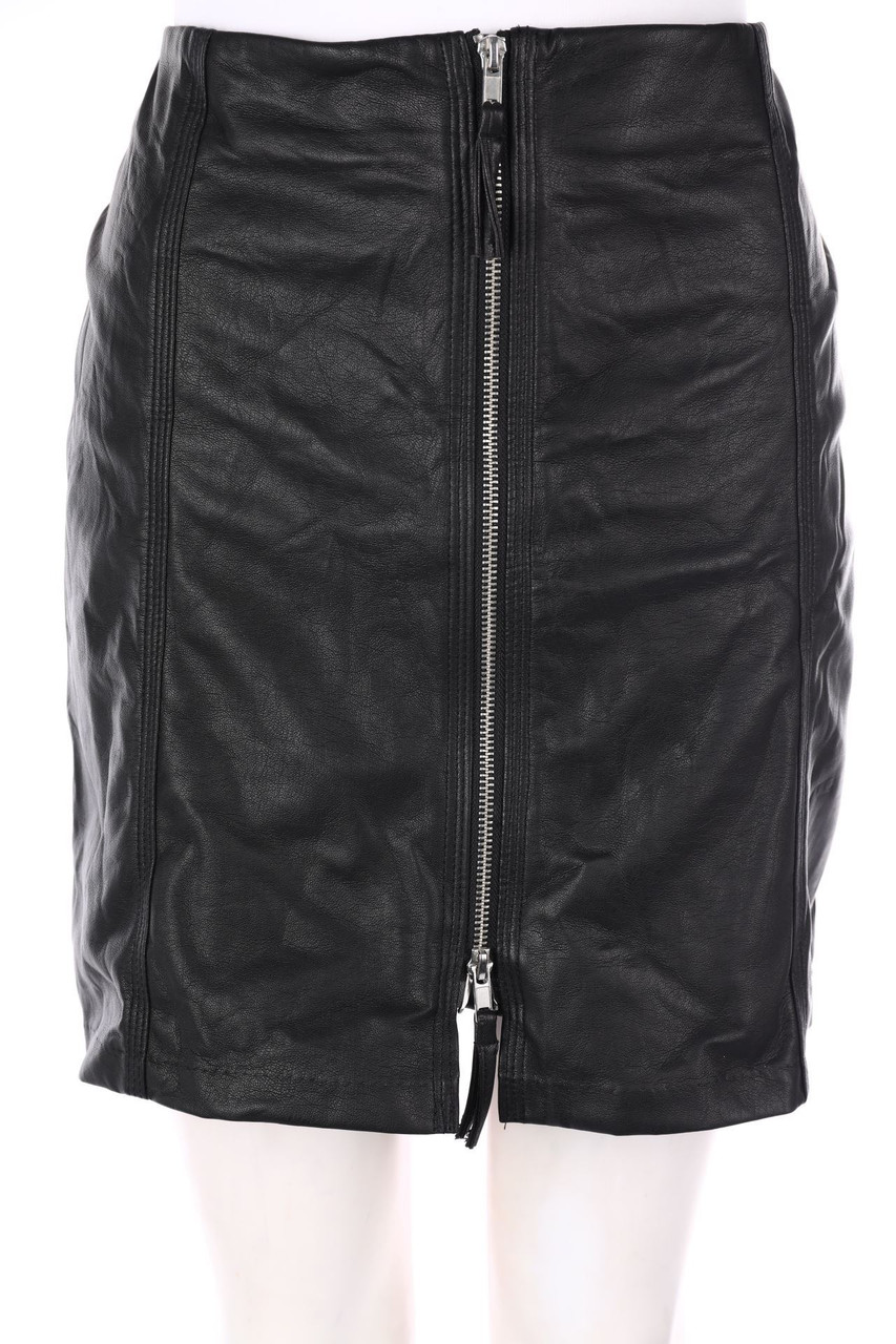 H&M - Faux Leather-Mini-Rock mit Reißverschluss - M