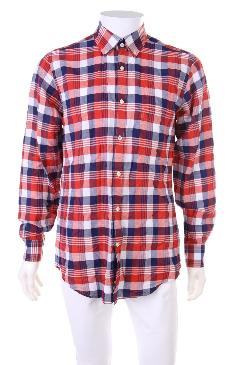 PAUL & SHARK - kariertes Button-down-Hemd aus Leinen-Mix - 40