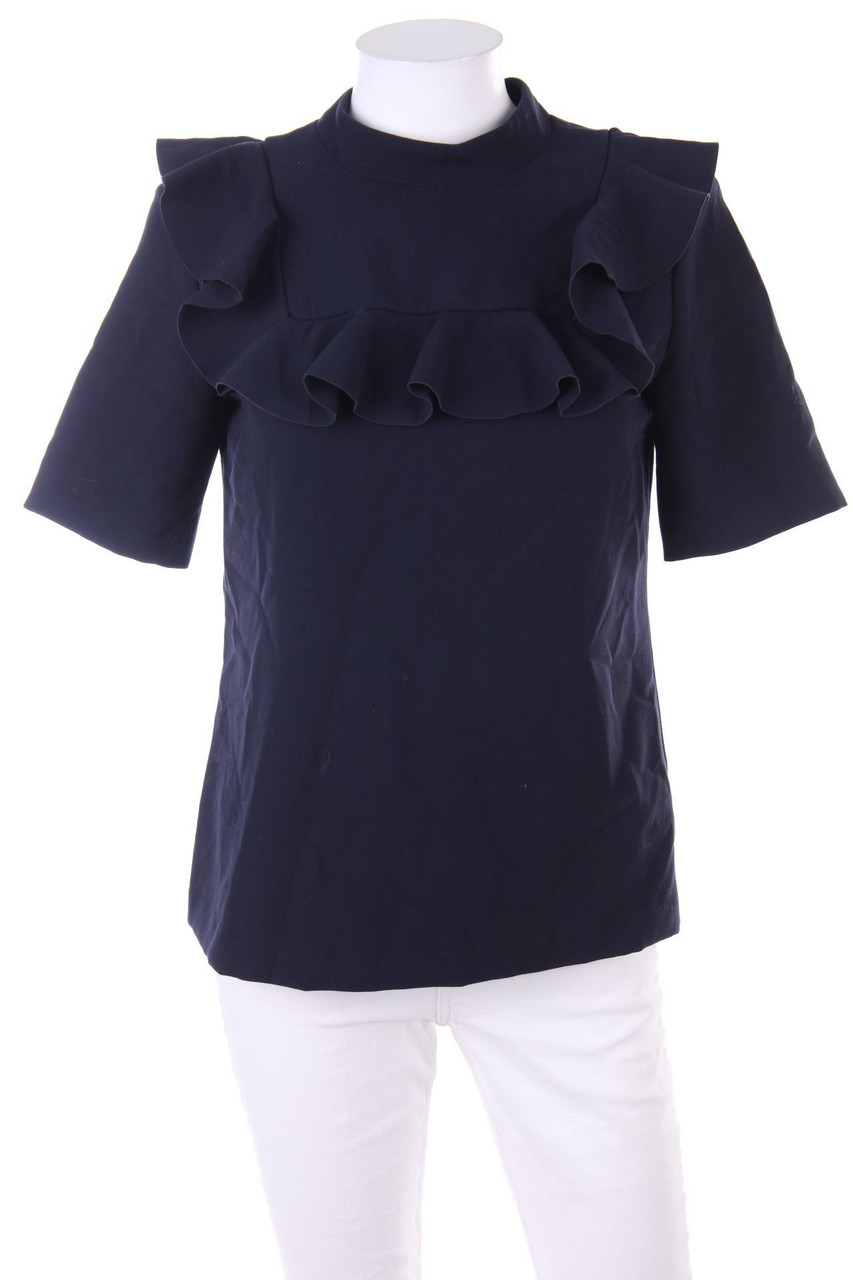 BANANA REPUBLIC - Kurzarm-Bluse mit Volants - XS
