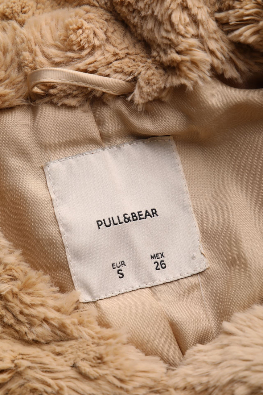 Fake Fur Mantel Fell Schwarz Pull And Bear Mantel Teddy Pull And