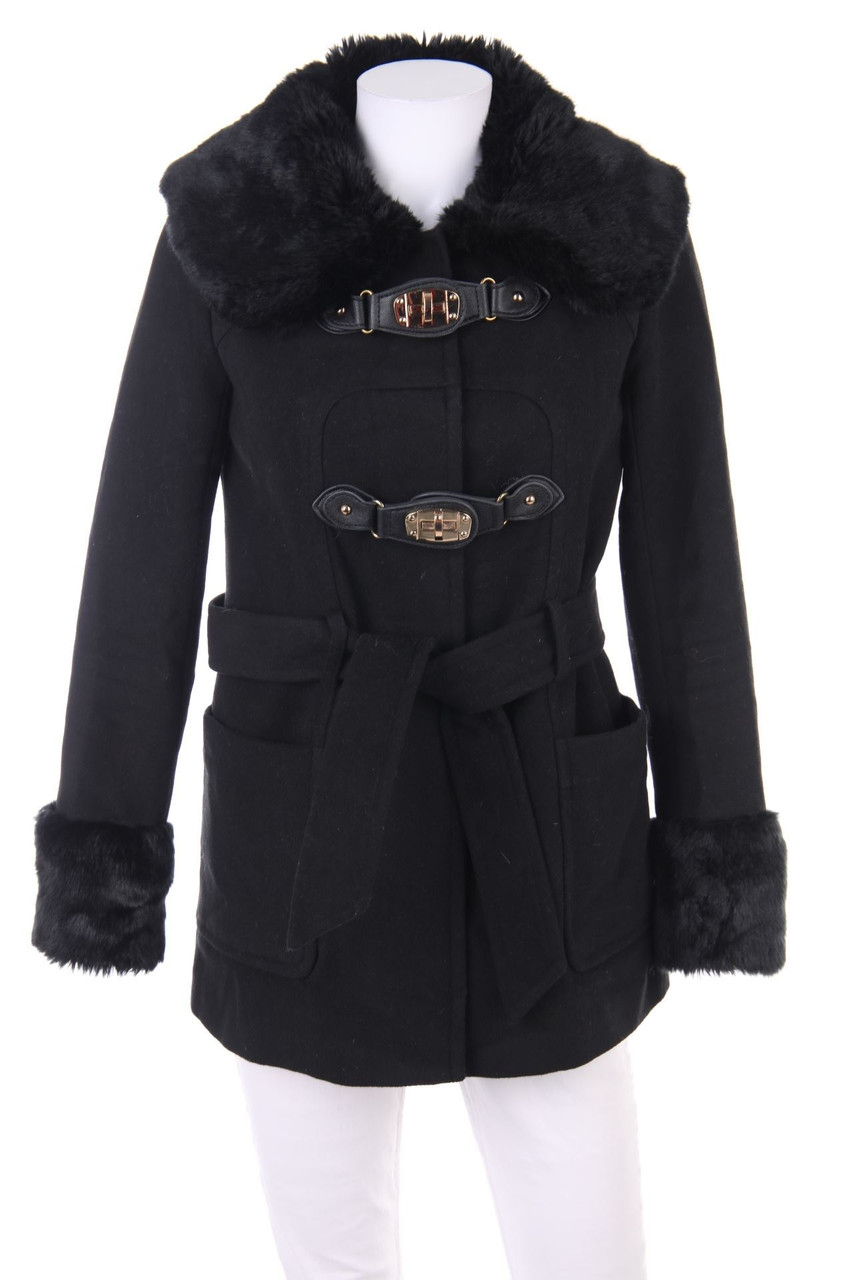 AVANT PREMIERE - Dufflecoat mit Fake Fur-Besatz - D 34