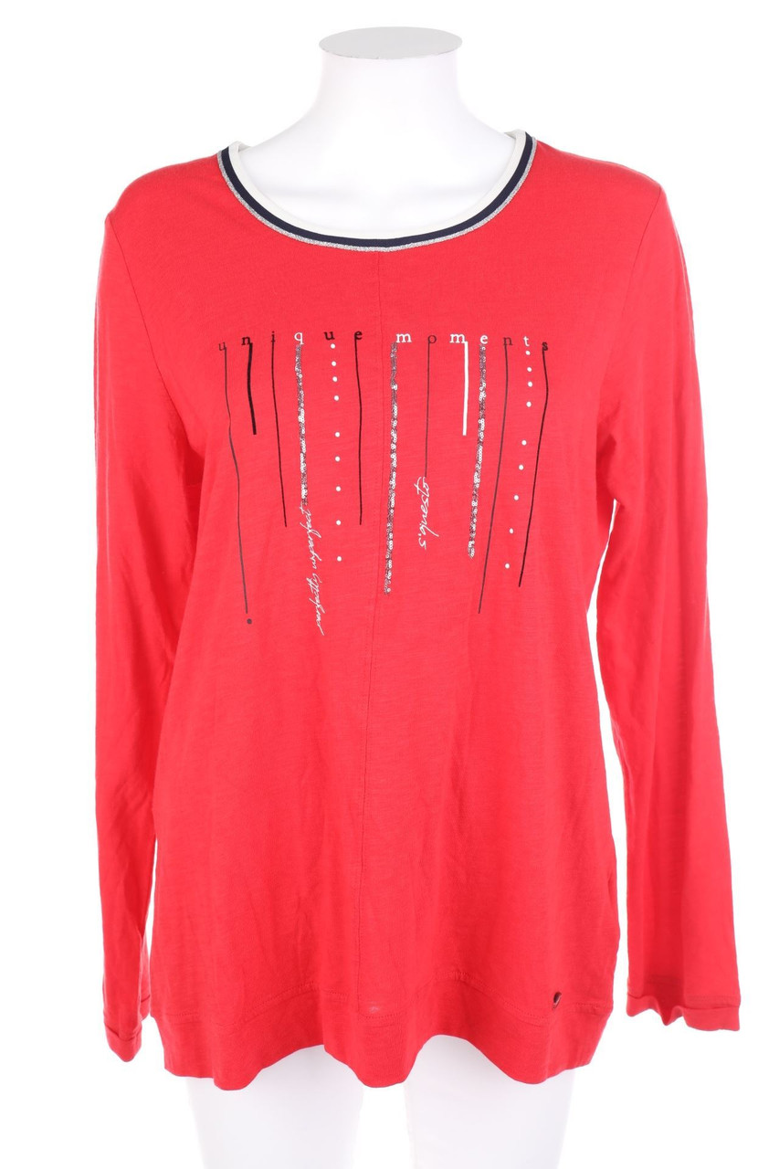 Soquesto - Print-Longsleeve-Shirt mit Pailletten - D 40