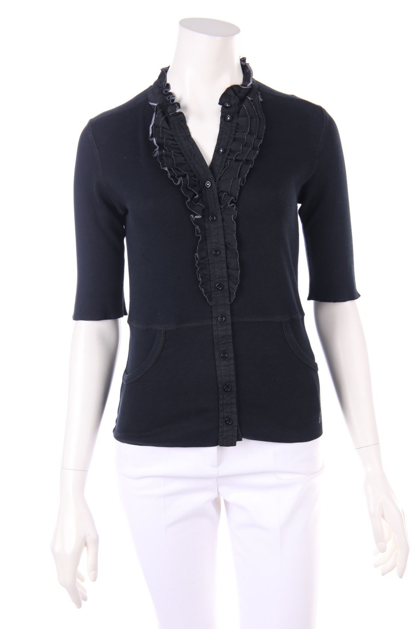 MARC CAIN SPORTS - Kurzarm-Bluse aus Jersey mit Volants - S