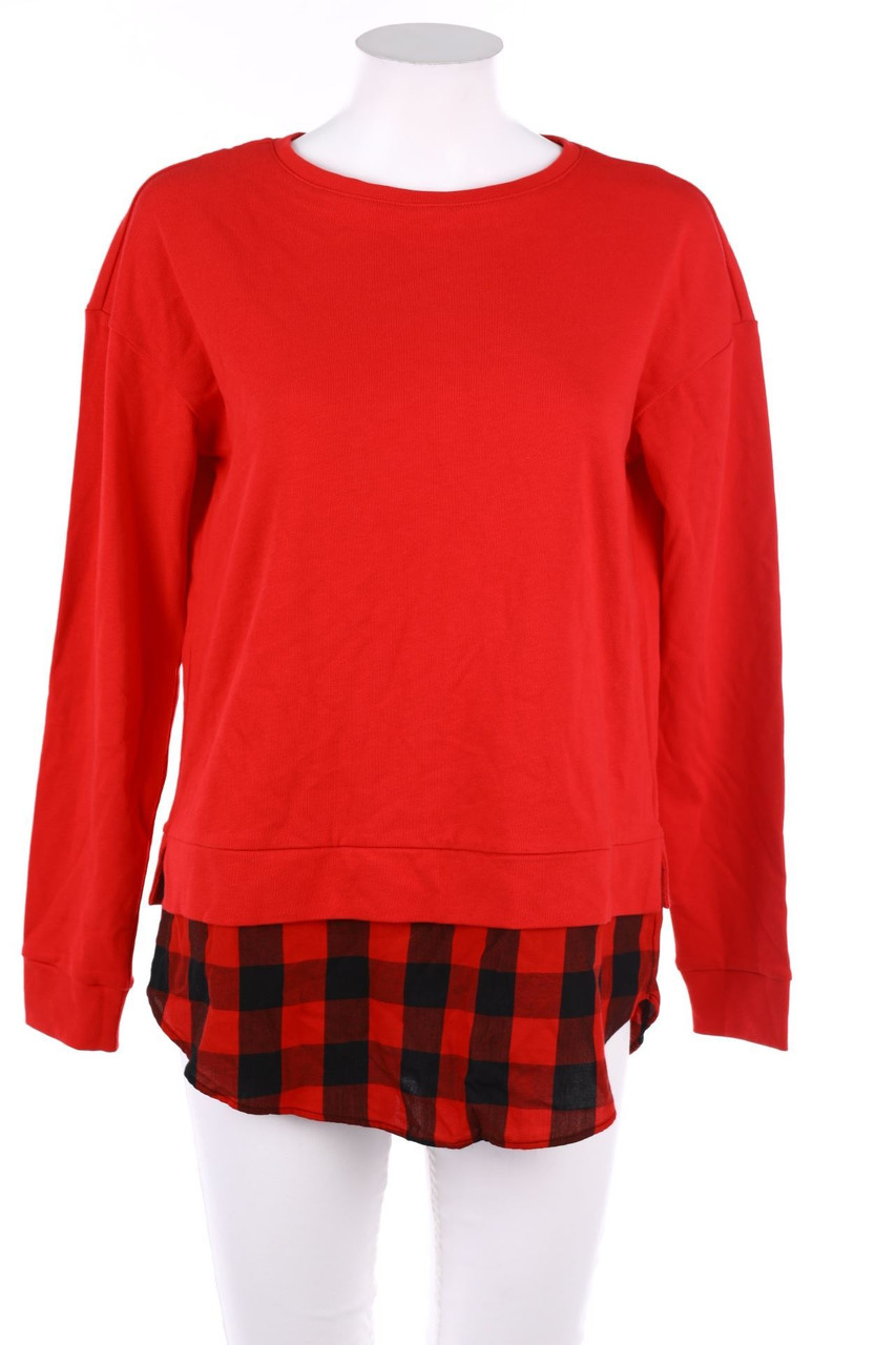 ESPRIT de corp - Longsleeve-Shirt mit Karo-Muster im Layer Look - XS