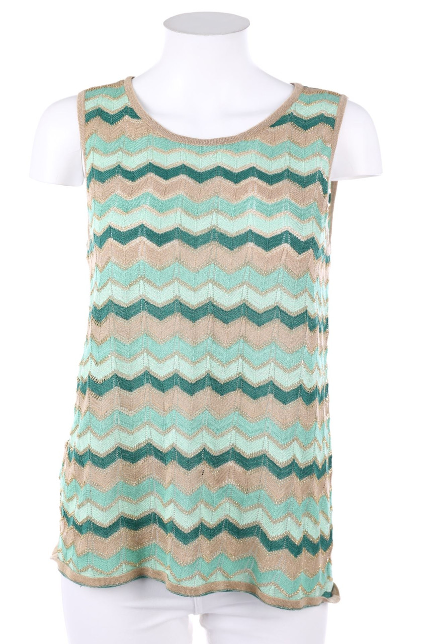 HALLHUBER - Strick-Top mit Metallic-Effekt - L